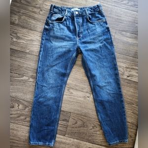 Zara Dark Denim Wash Mom Jeans Size 4